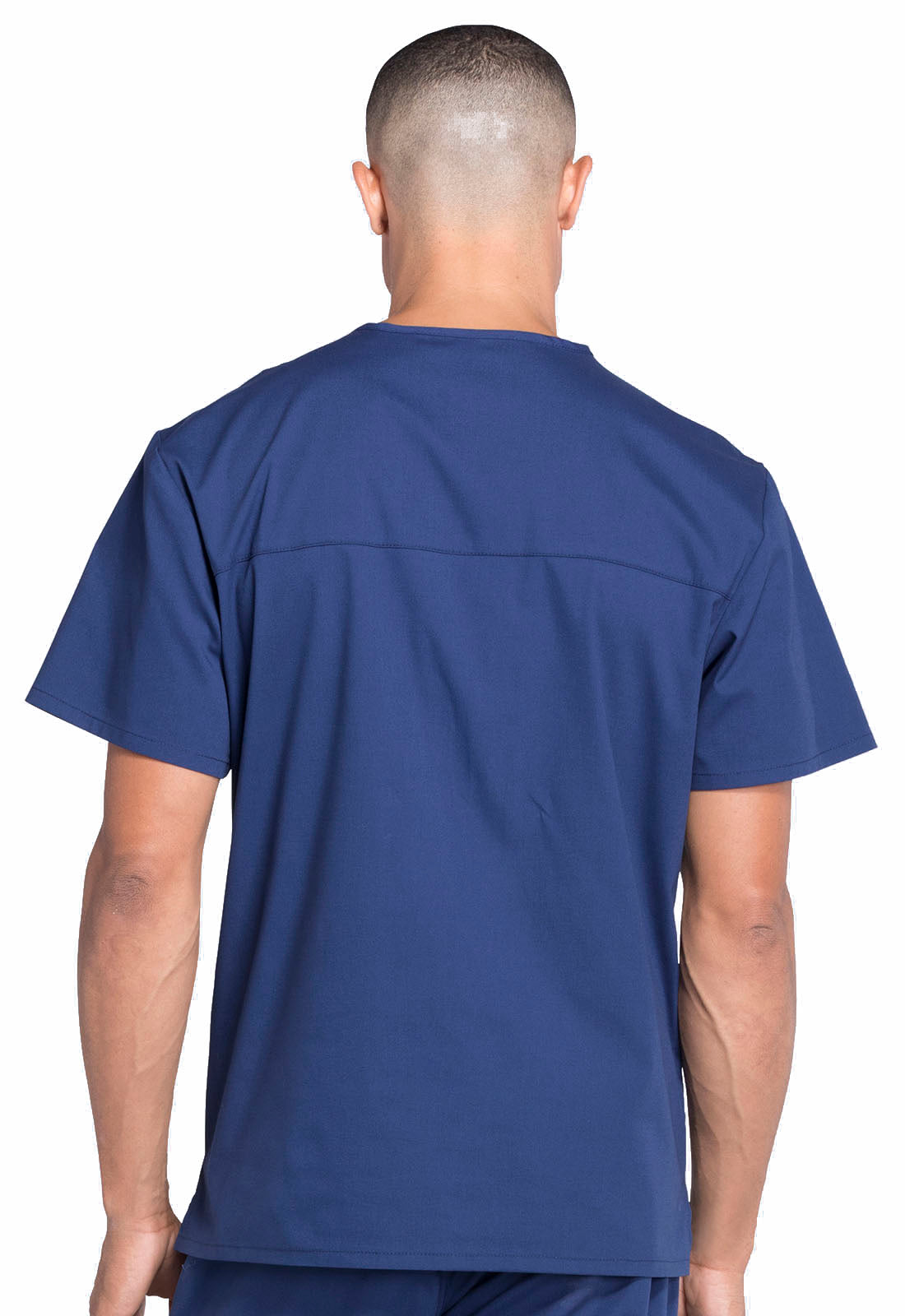 Professionals WW695 Men's V-Neck Top Navy Model Image Back | Cherokee Workwear