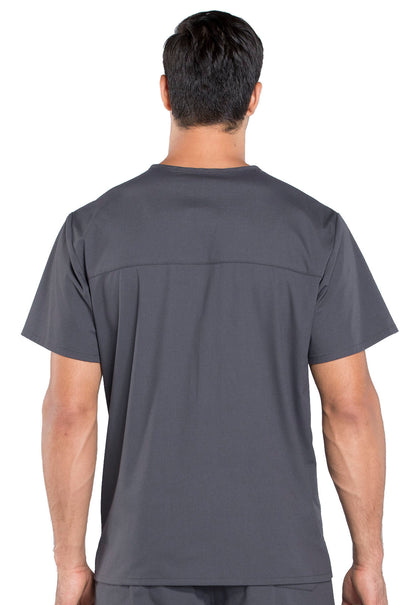 Professionals WW695 Men's V-Neck Top Pewter Model Image Back | Cherokee Workwear