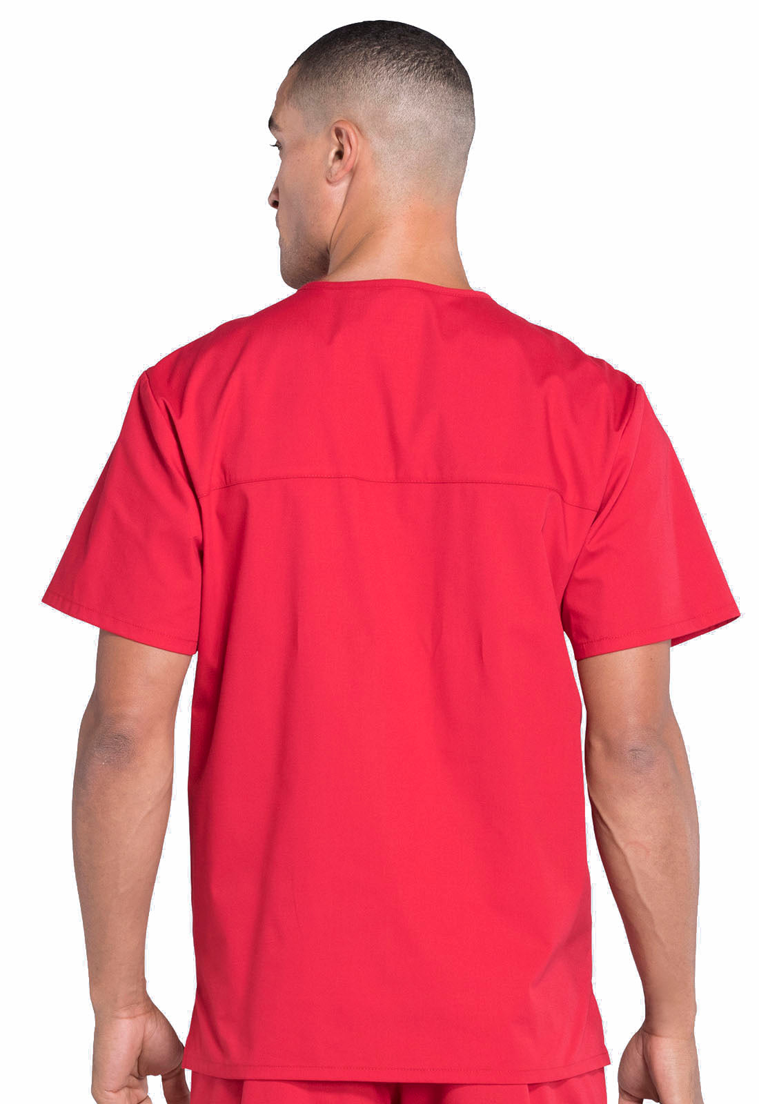 Professionals WW695 Men's V-Neck Top Red Model Image Back | Cherokee Workwear