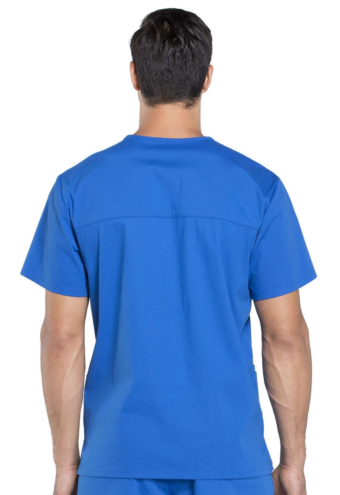 Professionals WW695 Men's V-Neck Top Royal Model Image Back | Cherokee Workwear