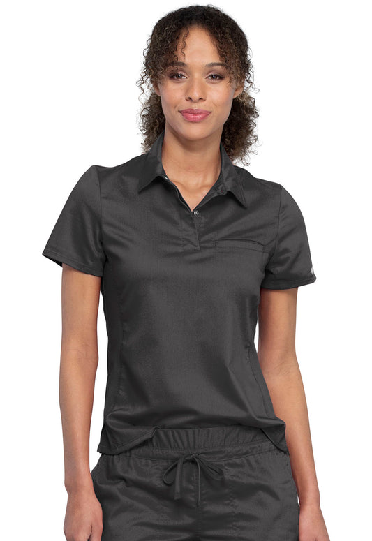 WW698 WW Revolution Tuckable Snap Front Polo Shirt (Pewter)