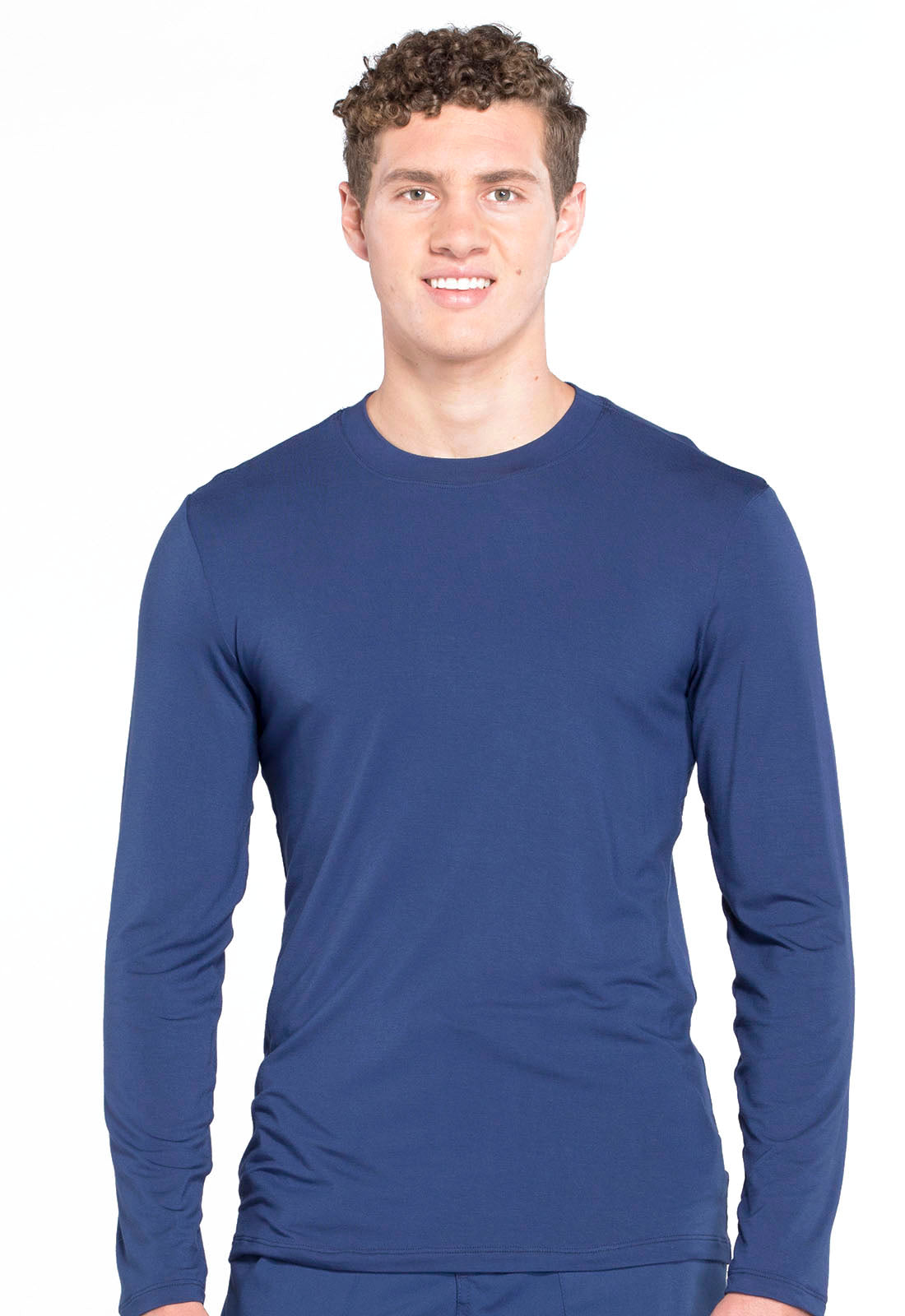 Professionals WW700 Men's Underscrub Knit Top Navy Model Image Front | Cherokee Workwear