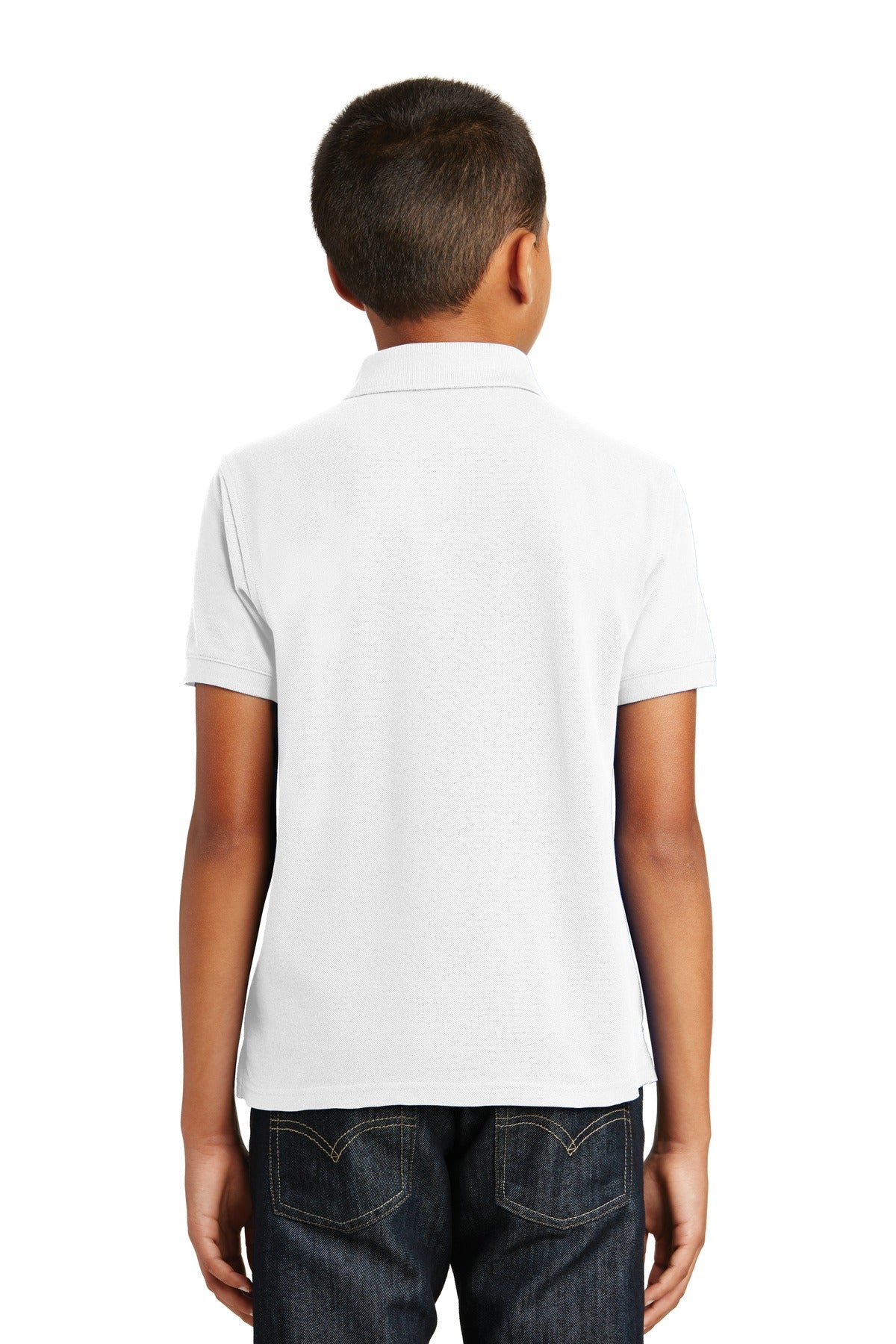 Port Authority Youth Core Classic Pique Polo. Y100 White