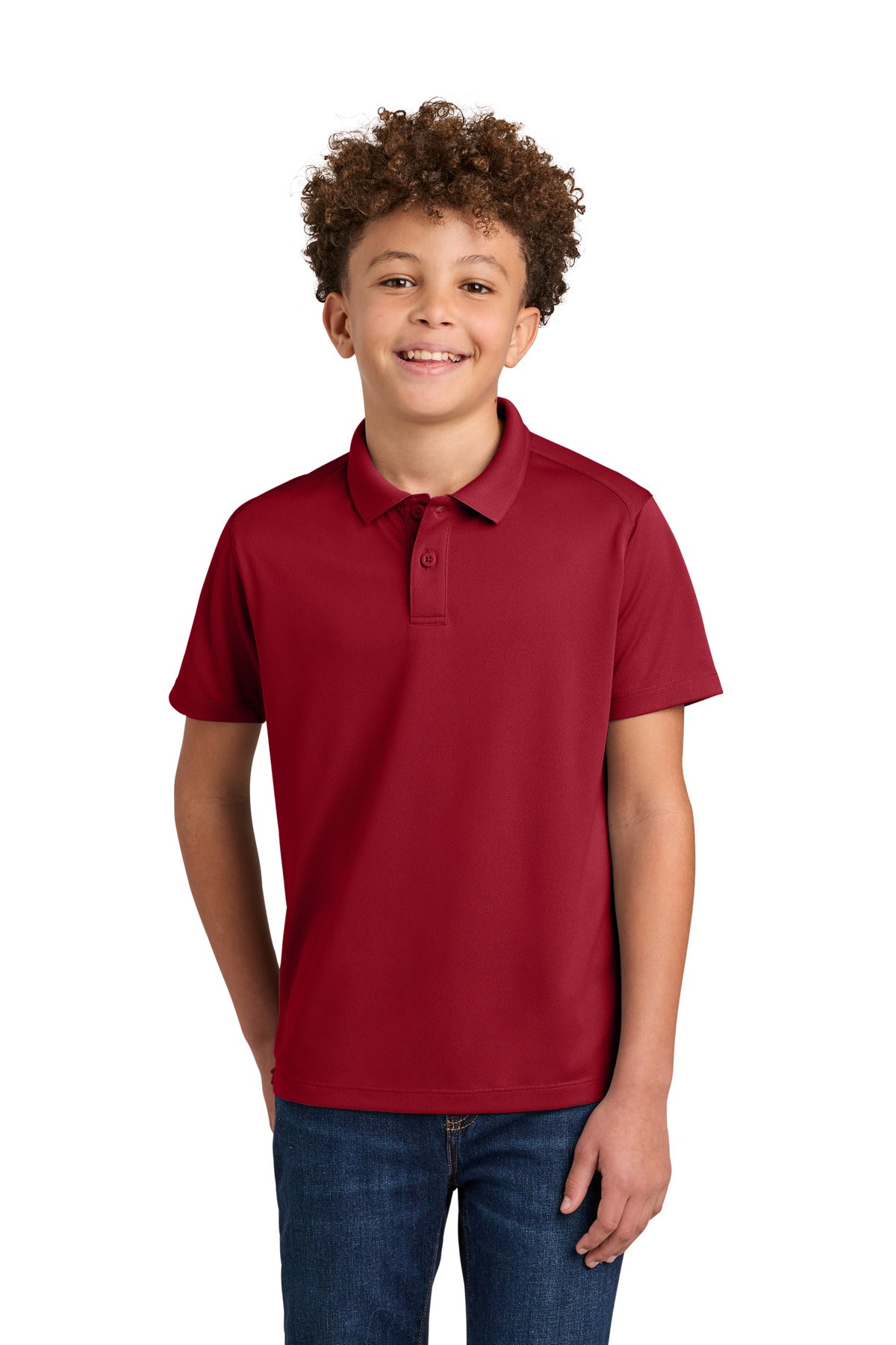 Port Authority Youth Wearever Performance Pique Polo Y240 Rich Red
