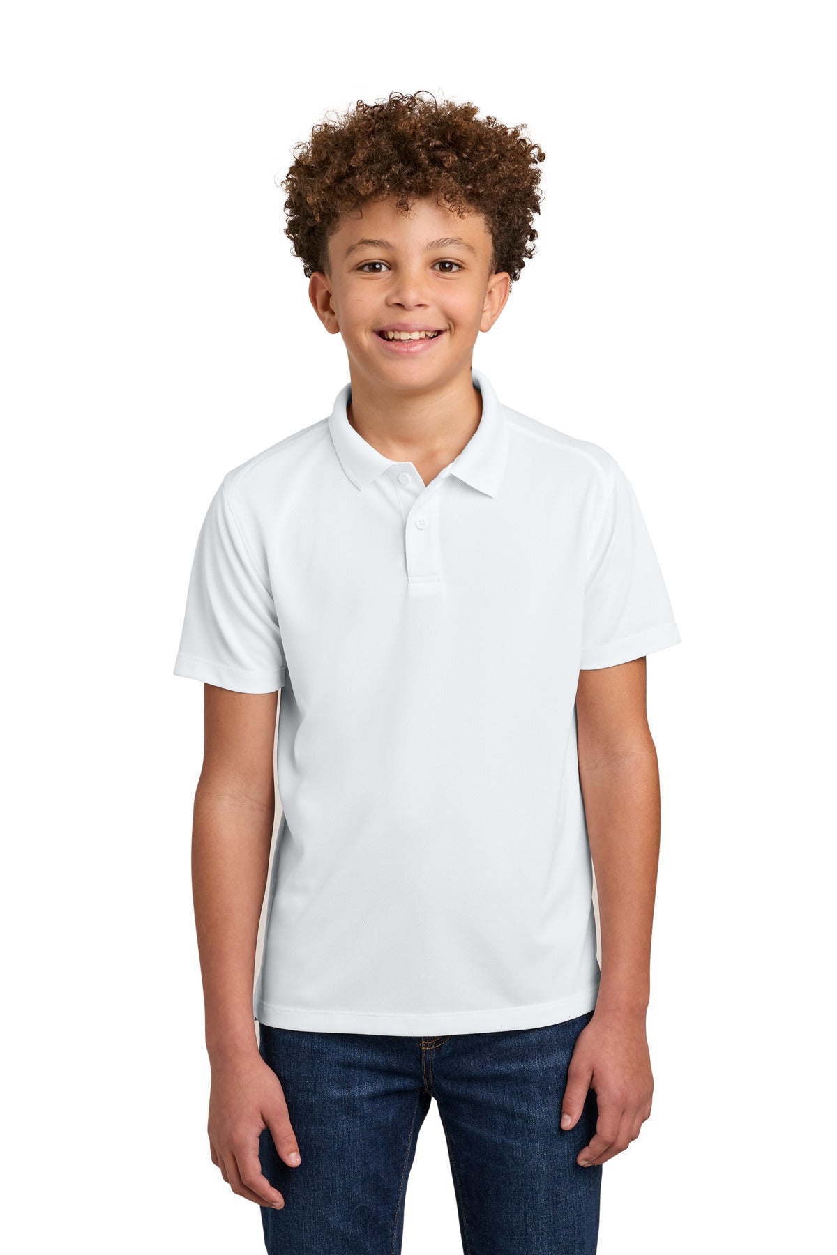 Port Authority Youth Wearever Performance Pique Polo Y240 White
