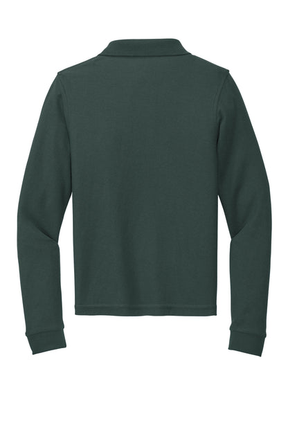Port Authority Youth Long Sleeve Silk Touch Polo.  Y500LS Dark Green