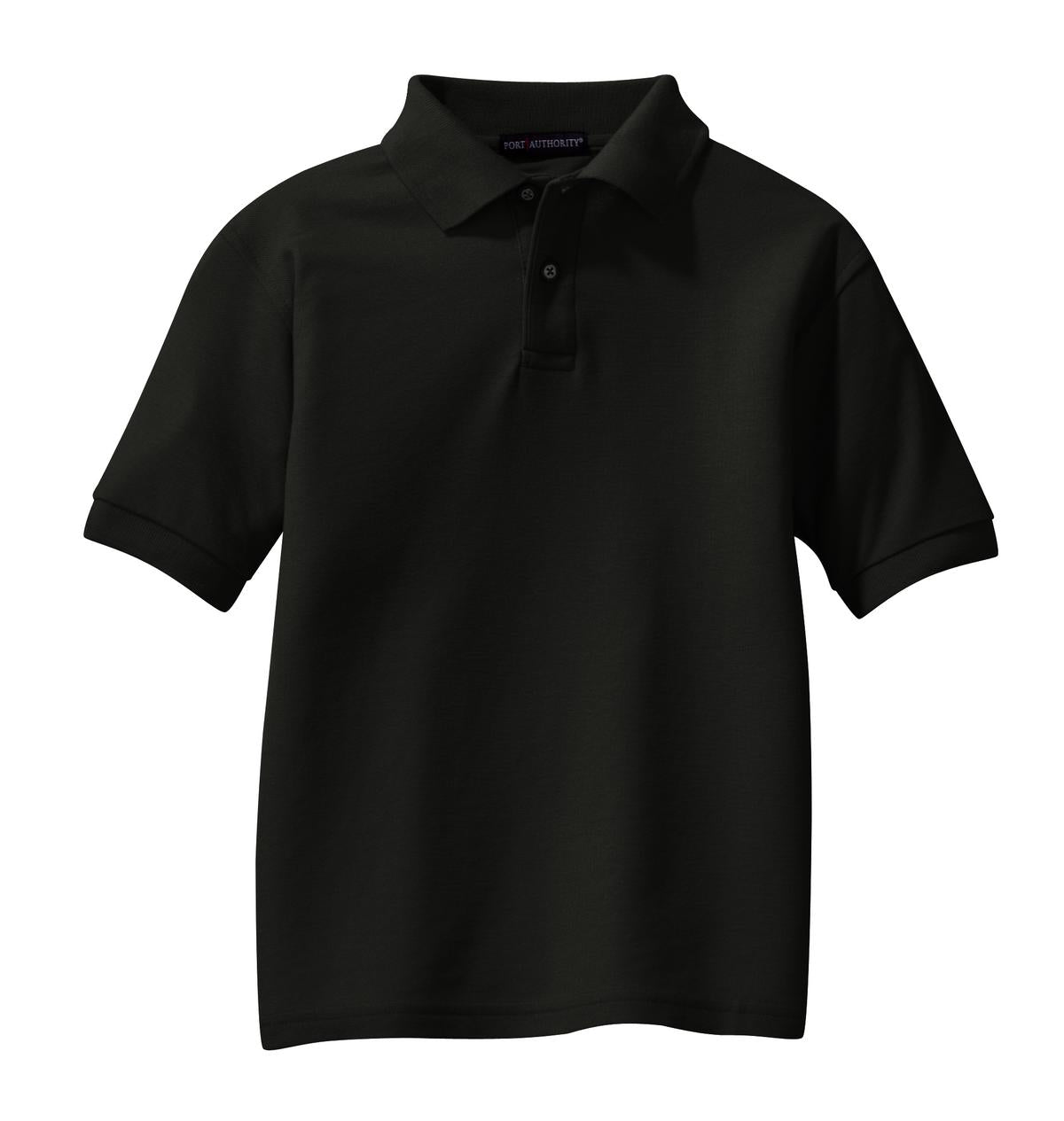 Port Authority Youth Silk Touch Polo.  Y500 Black