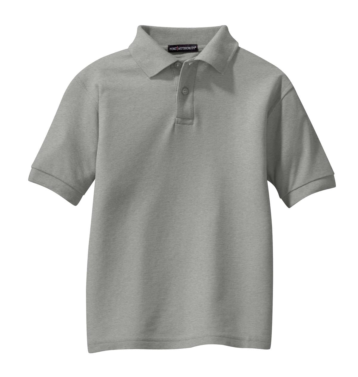 Port Authority Youth Silk Touch Polo.  Y500 Cool Grey
