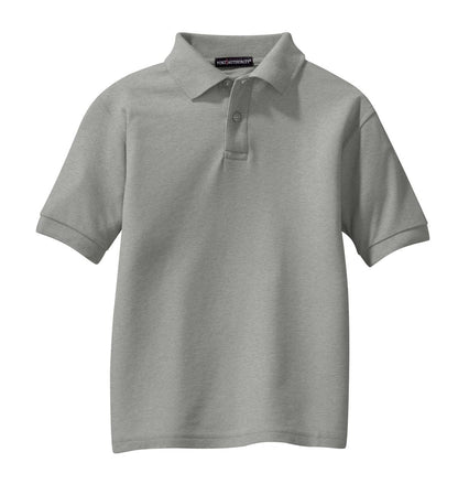 Port Authority Youth Silk Touch Polo.  Y500 Cool Grey