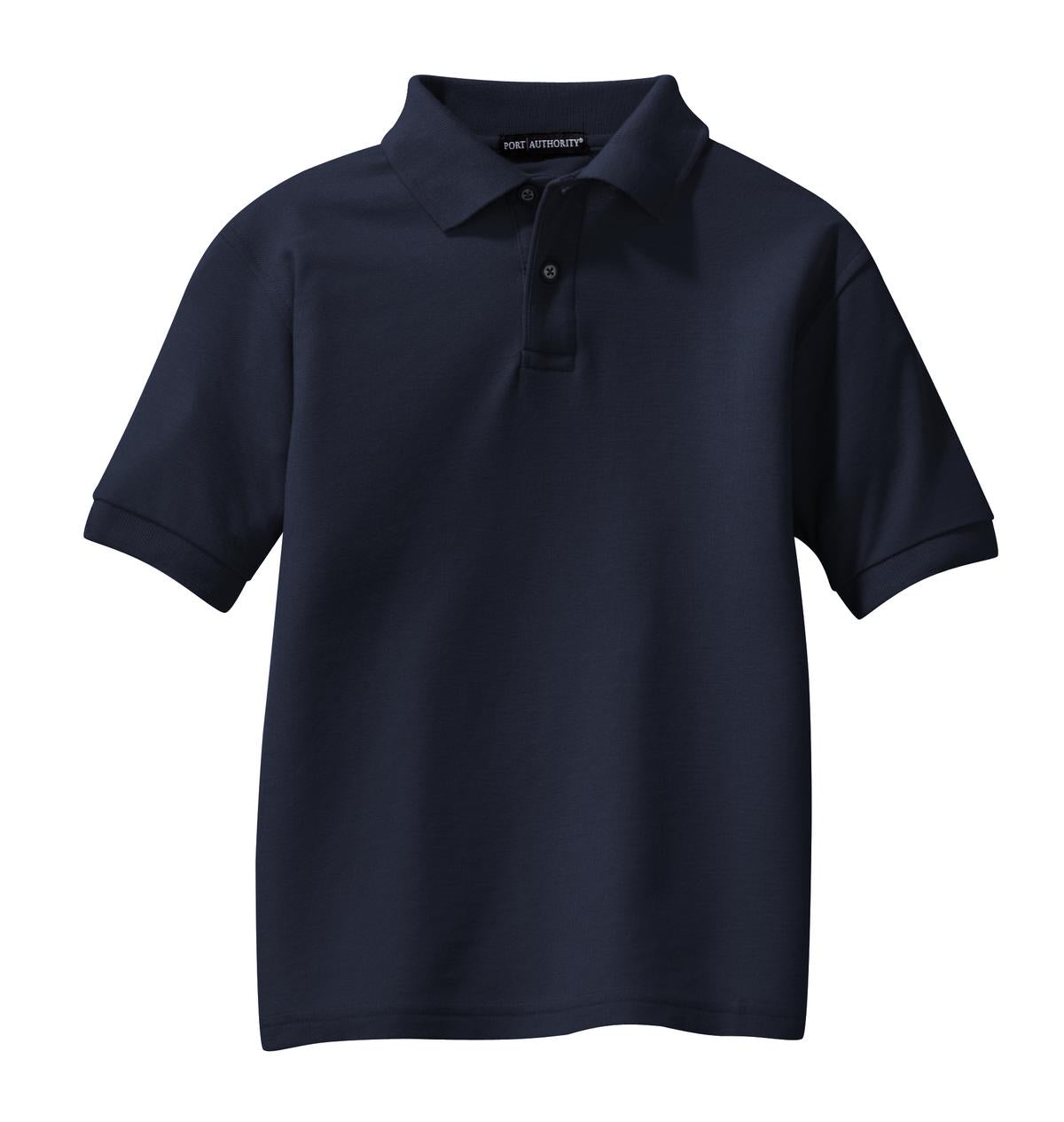 Port Authority Youth Silk Touch Polo.  Y500 Navy