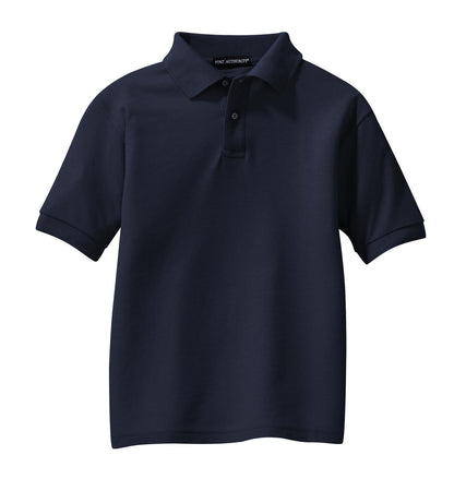 Port Authority Youth Silk Touch Polo.  Y500 Navy