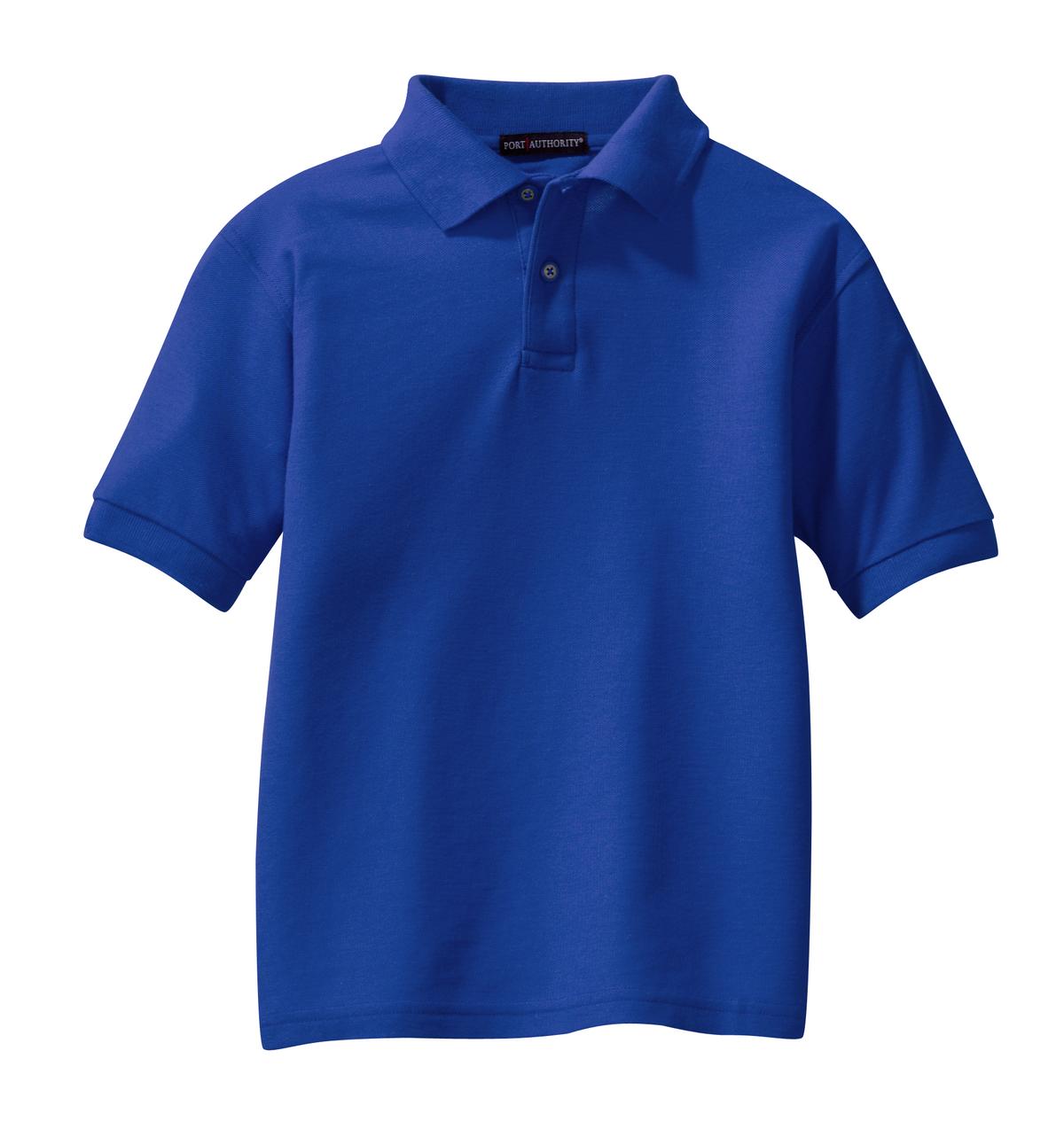 Port Authority Youth Silk Touch Polo.  Y500 Royal