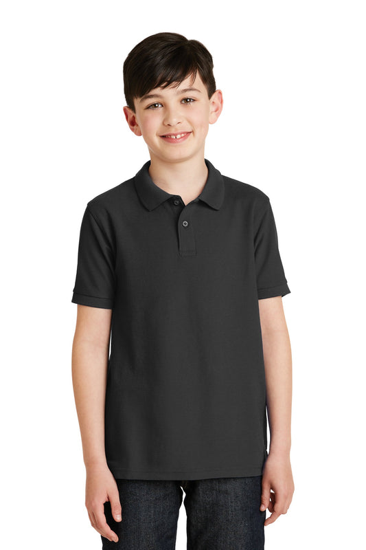 Port Authority Youth Silk Touch Polo.  Y500 Black