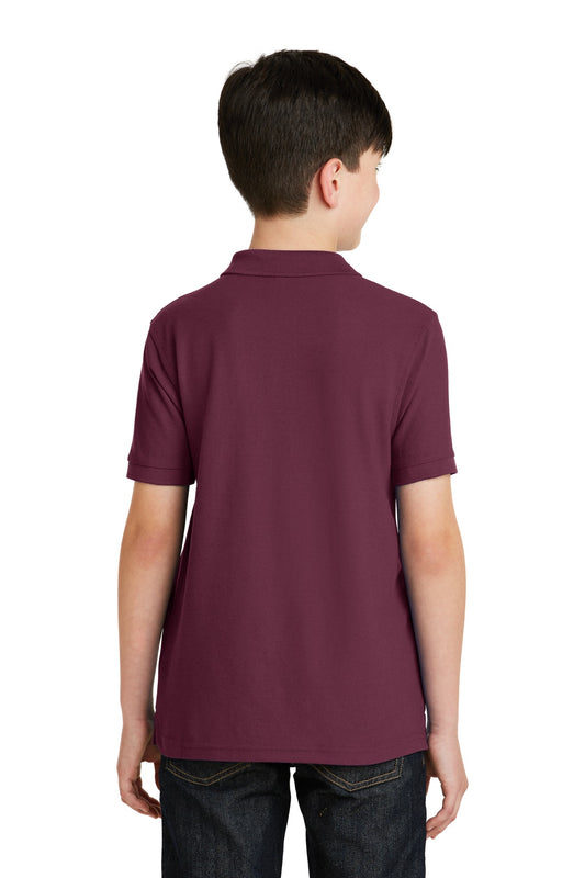 Port Authority Youth Silk Touch Polo.  Y500 Burgundy