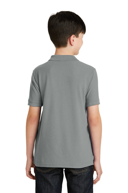 Port Authority Youth Silk Touch Polo.  Y500 Cool Grey