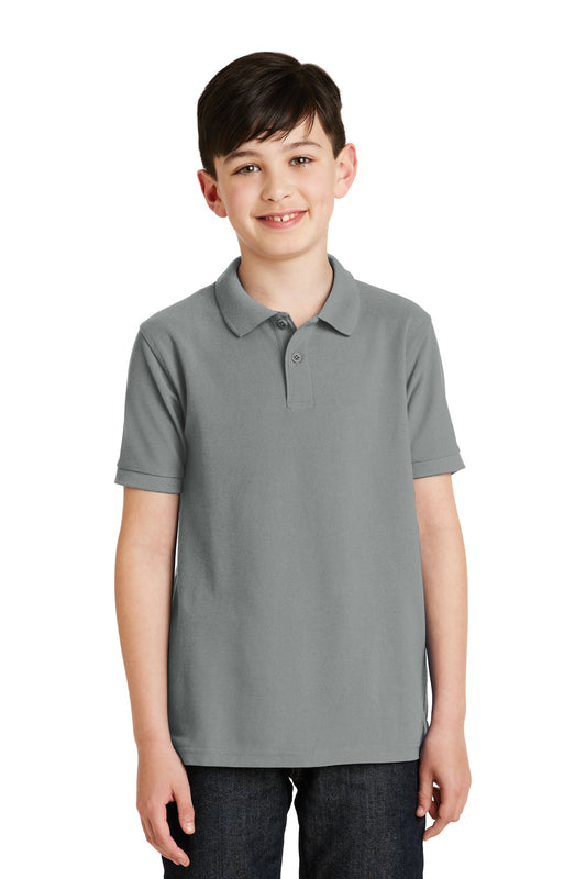 Port Authority Youth Silk Touch Polo.  Y500 Cool Grey