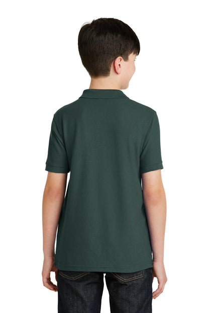 Port Authority Youth Silk Touch Polo.  Y500 Dark Green
