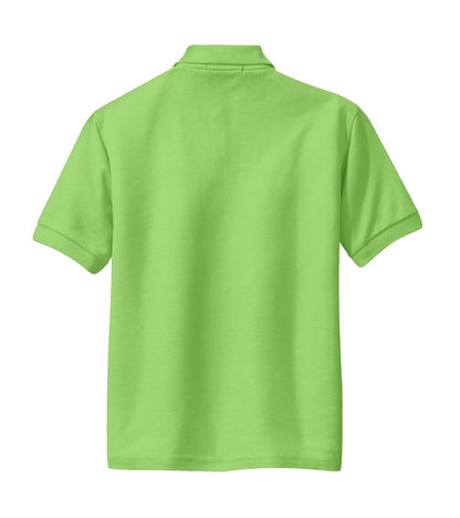 Port Authority Youth Silk Touch Polo.  Y500 Lime