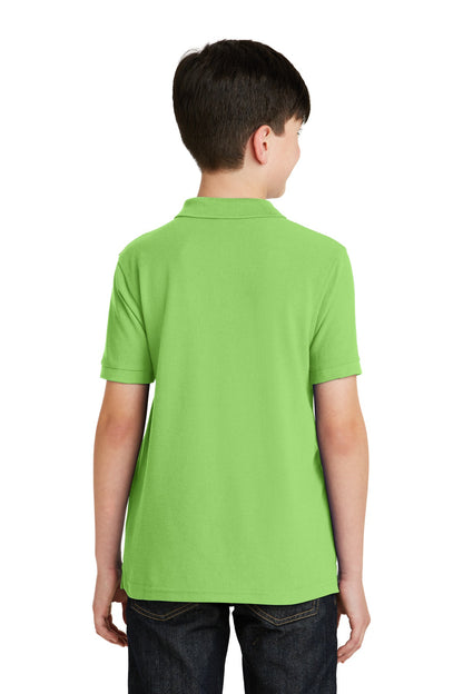 Port Authority Youth Silk Touch Polo.  Y500 Lime