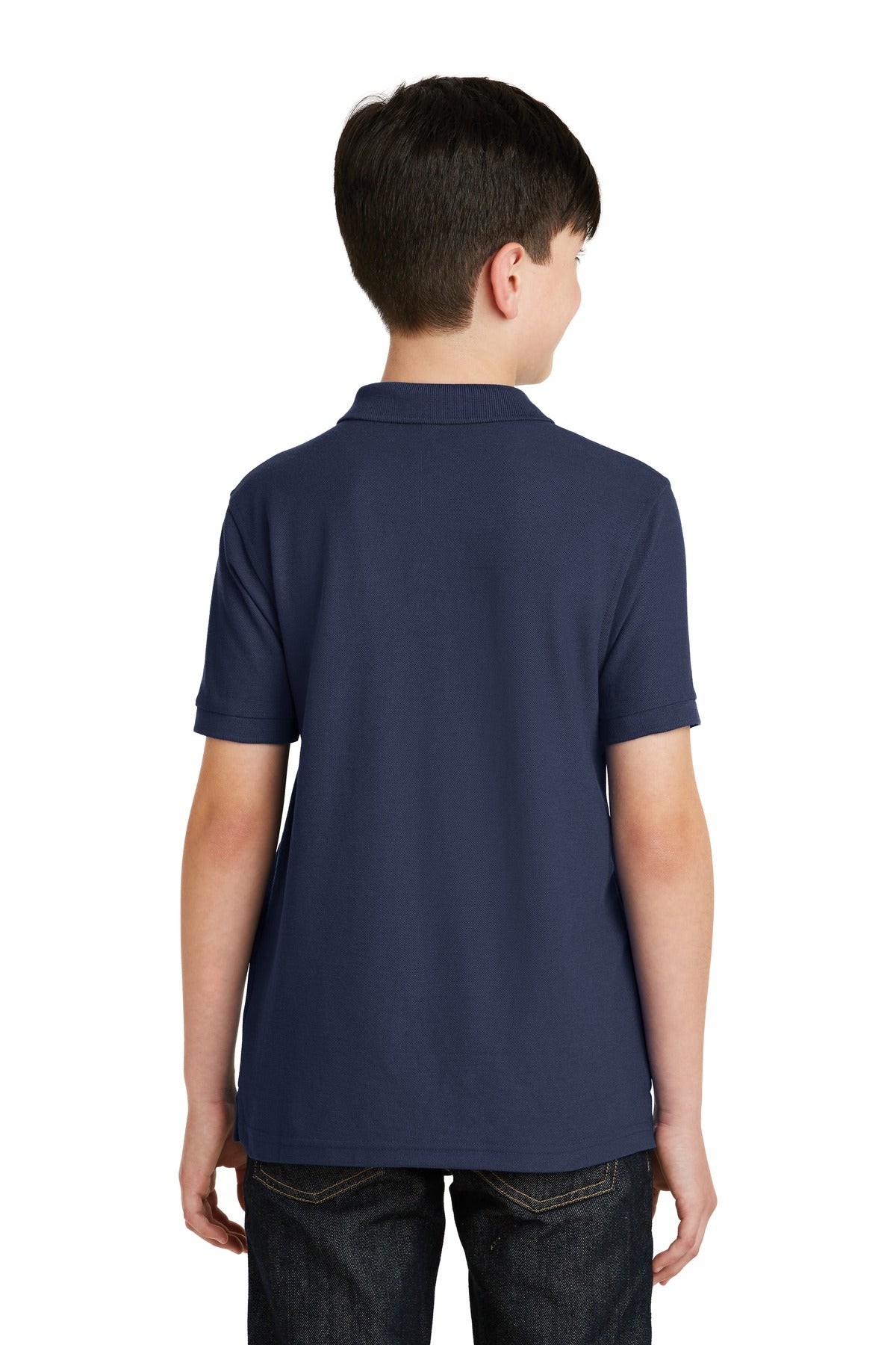 Port Authority Youth Silk Touch Polo.  Y500 Navy
