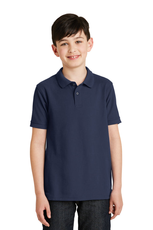 Port Authority Youth Silk Touch Polo.  Y500 Navy