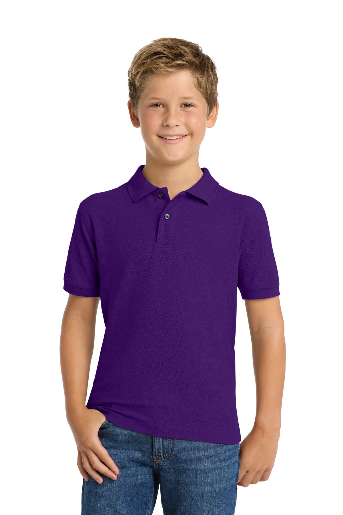 Port Authority Youth Silk Touch Polo Y500 Purple