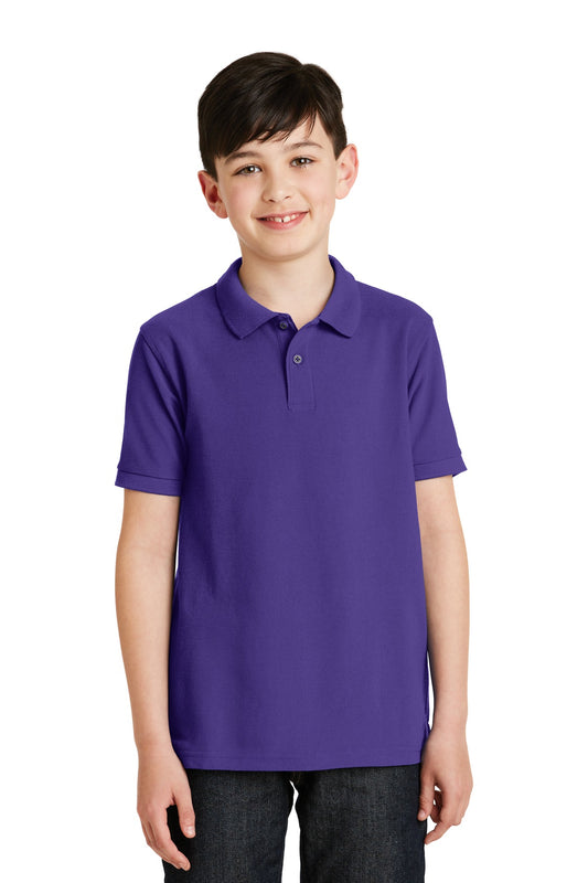 Port Authority Youth Silk Touch Polo.  Y500 Purple