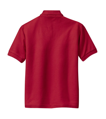 Port Authority Youth Silk Touch Polo.  Y500 Red