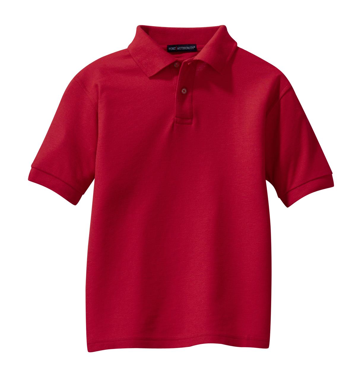 Port Authority Youth Silk Touch Polo.  Y500 Red