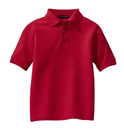 Port Authority Youth Silk Touch Polo.  Y500 Red