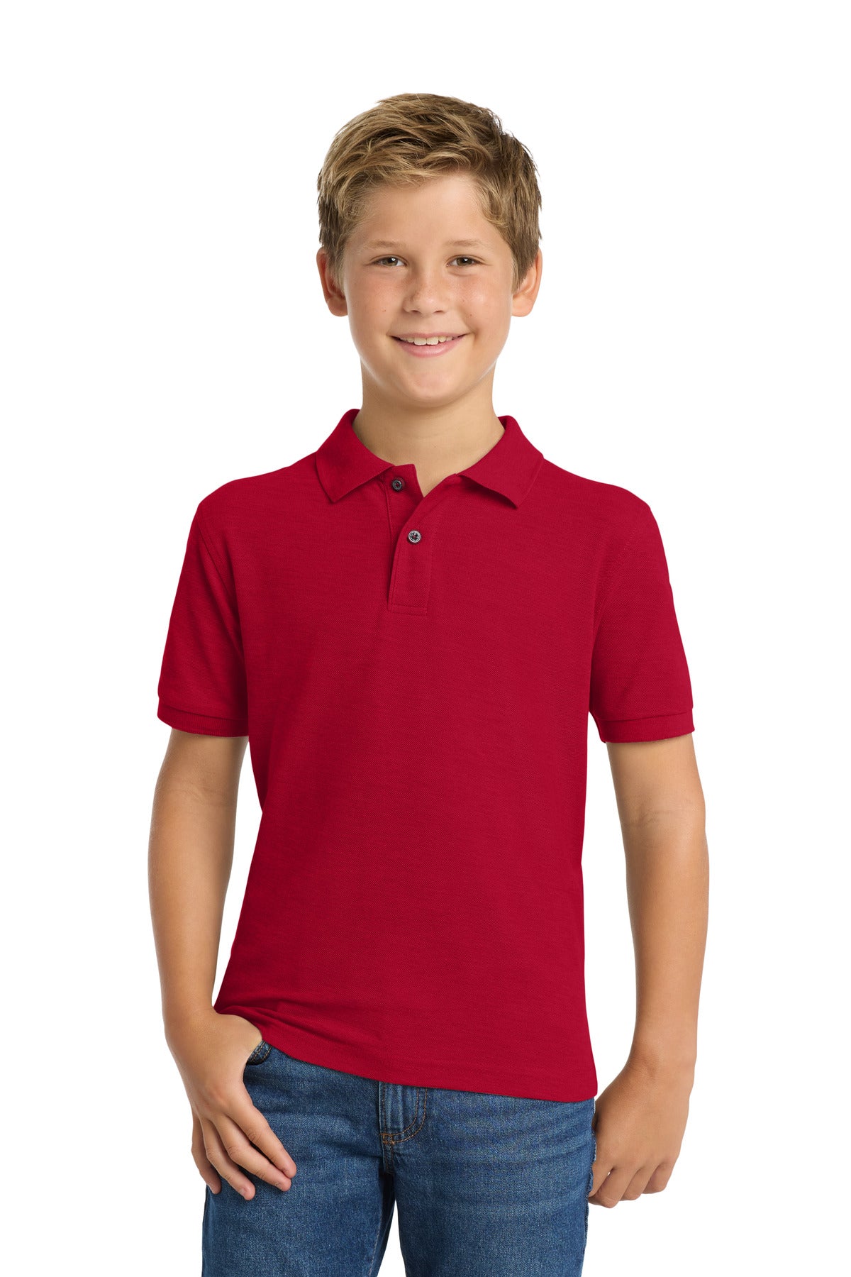 Port Authority Youth Silk Touch Polo Y500 Red