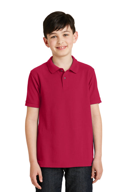 Port Authority Youth Silk Touch Polo.  Y500 Red