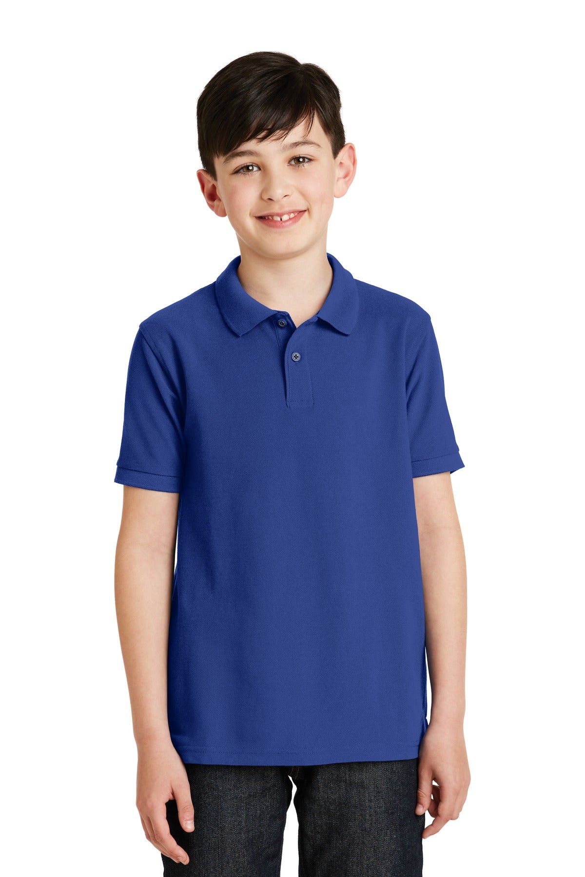 Port Authority Youth Silk Touch Polo.  Y500 Royal