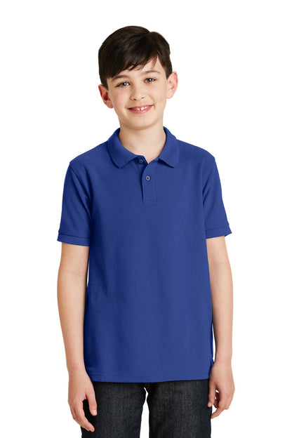 Port Authority Youth Silk Touch Polo.  Y500 Royal