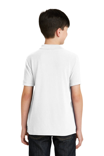 Port Authority Youth Silk Touch Polo.  Y500 White