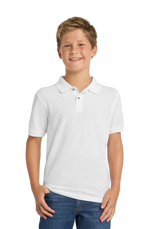 Port Authority Youth Silk Touch Polo Y500 White