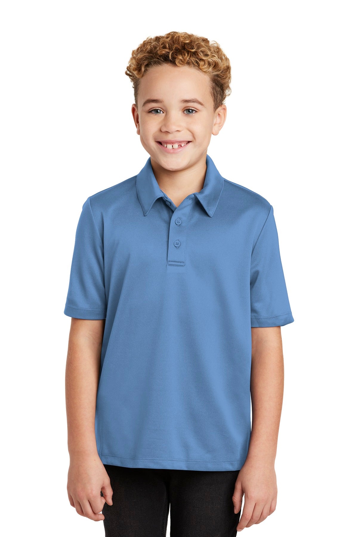 Port Authority Youth Silk Touch Performance Polo. Y540 Carolina Blue