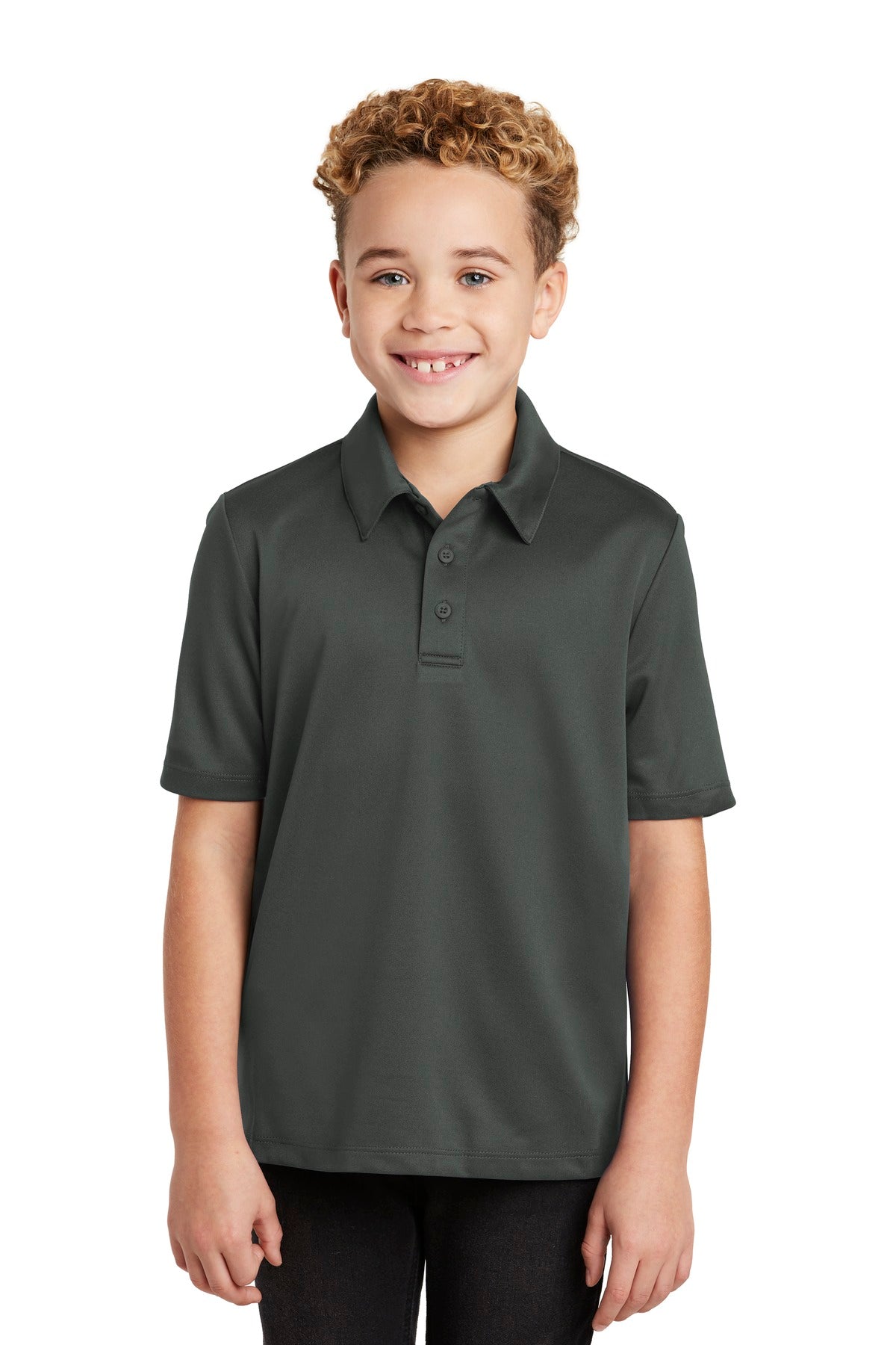 Port Authority Youth Silk Touch Performance Polo Y540 Steel Grey