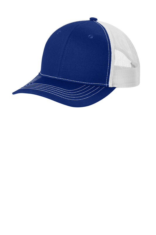 Port Authority Youth Snapback Trucker Cap YC402 Patriot Blue/ White