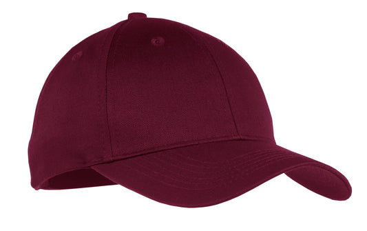 Port Authority Youth Six-Panel Twill Cap YCP80 Maroon