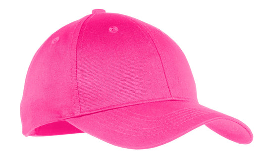 Port Authority Youth Six-Panel Twill Cap YCP80 Neon Pink