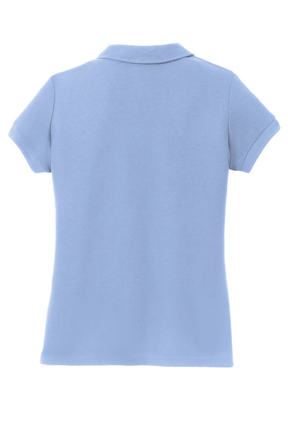 Port Authority Girls Silk Touch Peter Pan Collar Polo. YG503 Light Blue