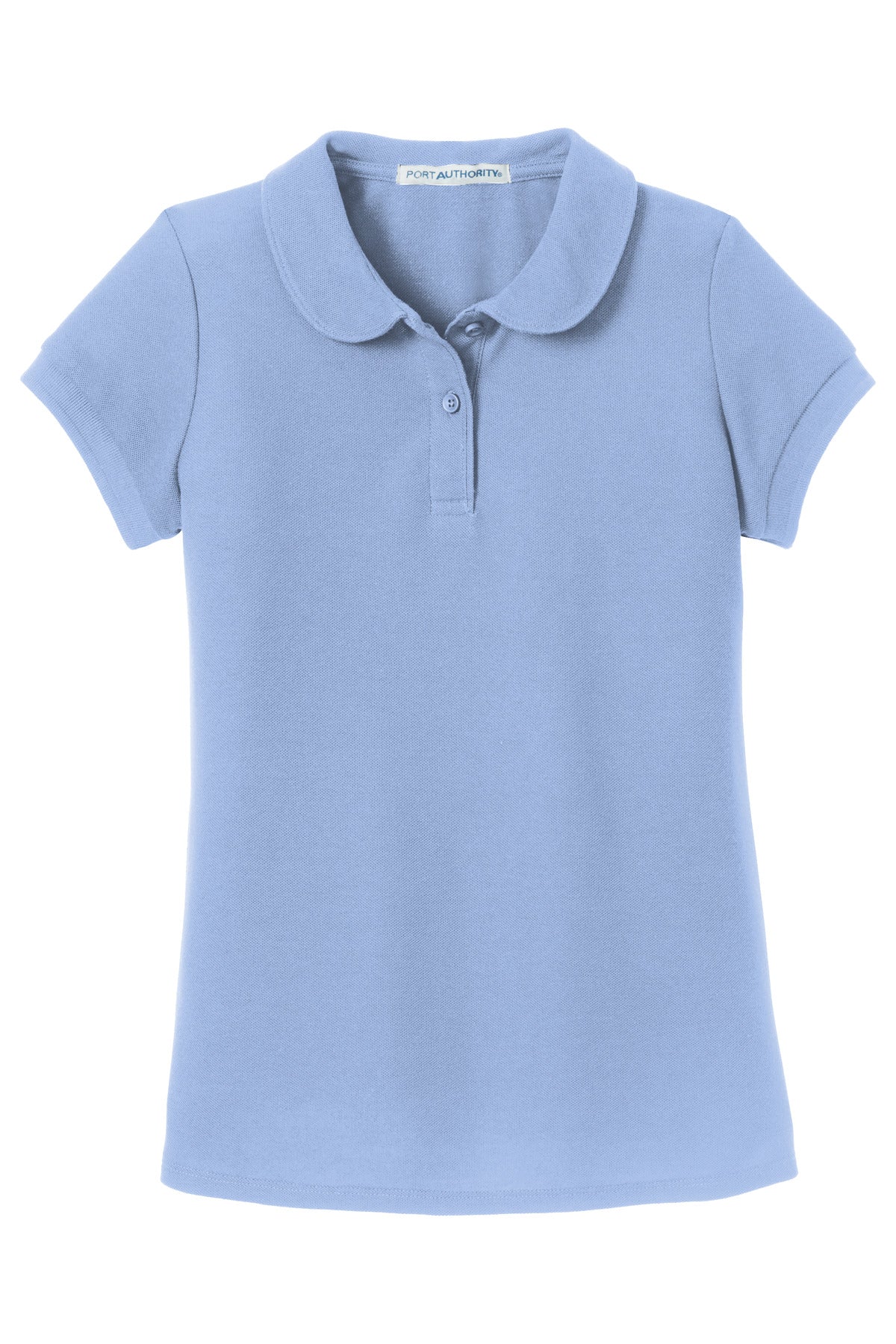 Port Authority Girls Silk Touch Peter Pan Collar Polo. YG503 Light Blue