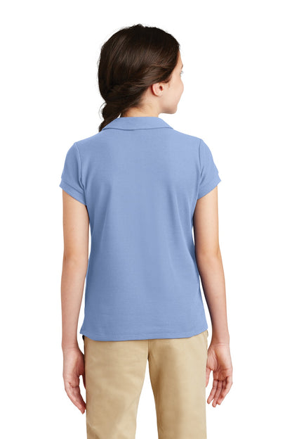 Port Authority Girls Silk Touch Peter Pan Collar Polo. YG503 Light Blue