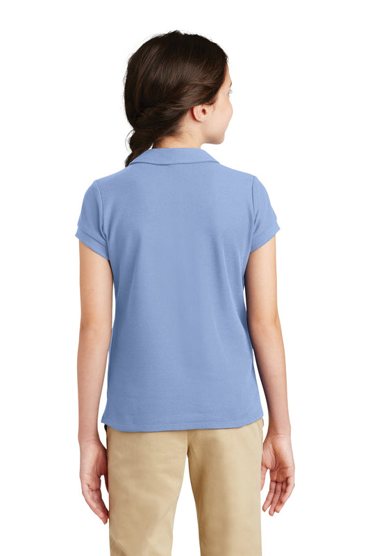 Port Authority Girls Silk Touch Peter Pan Collar Polo. YG503 Light Blue