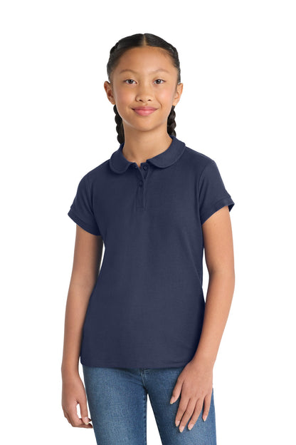 Port Authority Girls Silk Touch Peter Pan Collar
