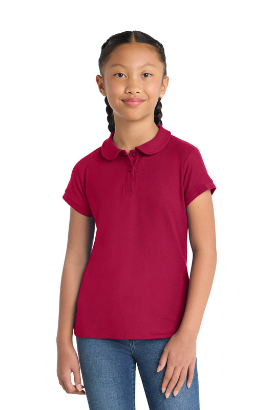 Port Authority Girls Silk Touch Peter Pan Collar Polo YG503 Red