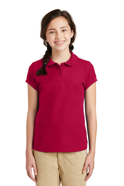 Port Authority Girls Silk Touch Peter Pan Collar Polo. YG503 Red