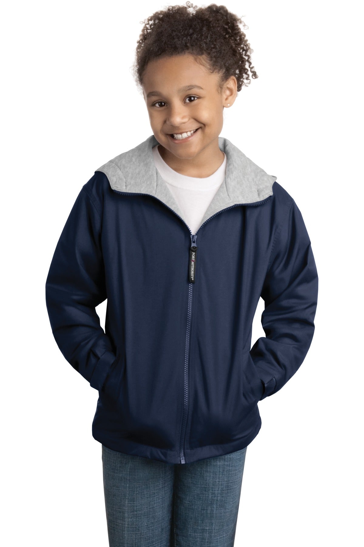 Port Authority Youth Team Jacket YJP56 Bright Navy/ Light Oxford