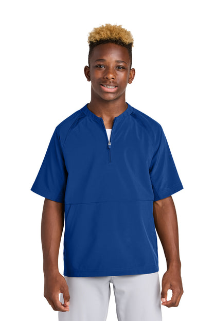 Sport-Tek Youth Repeat 1/2-Zip Short Sleeve Jacket YJST489 True Royal